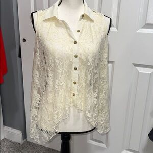 Papaya White Lace Blouse